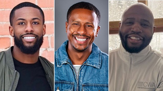 Movies, TV shows and news stories about Black fathers often come from secondary sources, said Jeremy Givens (center) of the Black American Dad Foundation. He's shown with Anthony Hooks of Denver (left) and Halisi Tambuzi of Tucson, Arizona (right).
Mandatory Credit:	Courtesy Anthony Hooks/Jeremy Givens/Halisi Tambuzi