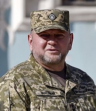 Valerii Zaluzhnyi is pictured at a ceremony marking Ukraine's Independence Day in Kyiv in August 2023.
Mandatory Credit:	Sergei Chuzavkov/AFP/Getty Images