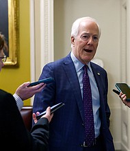 Sen. John Cornyn arrives to a luncheon with Senate Republicans at the US Capitol on February 7, 2024 in Washington, DC.
Mandatory Credit:	Anna Moneymaker/Getty Images