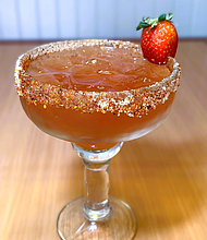 Comfort Foodies’ new Lover’s Island Margarita, a sweet, tangy, strawberry-guava sipper, is made for love and is available throughout February, in honor of the most romantic month of the year./Photo: Comfort Foodies