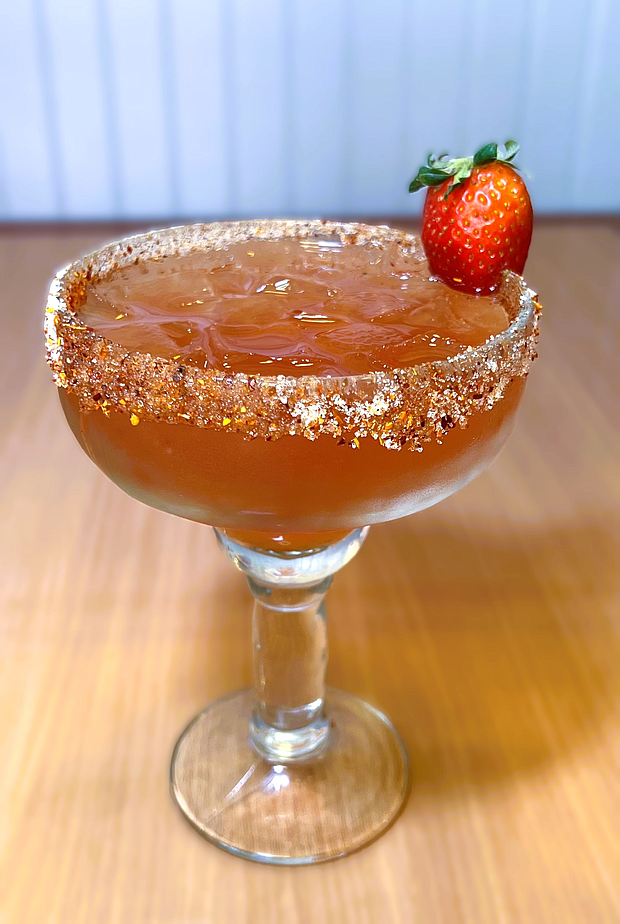 Comfort Foodies’ new Lover’s Island Margarita, a sweet, tangy, strawberry-guava sipper, is made for love and is available throughout February, in honor of the most romantic month of the year./Photo: Comfort Foodies