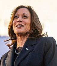 U.S. Vice President Kamala Harris speaks during a 'First In The Nation' campaign rally at South Carolina State University on February 2, 2024 in Orangeburg, South Carolina.
Mandatory Credit:	Brandon Bell/Getty Images