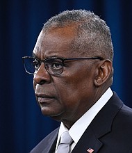 US Defense Secretary Lloyd Austin, seen here on February 1, canceled a trip to Brussels for NATO and Ukraine meetings later this week as he remains hospitalized.
Mandatory Credit:	Andrew Caballero-Reynolds/AFP/Getty Images