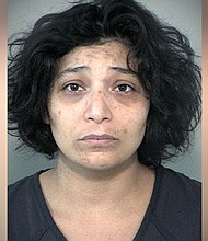 Genesse Ivonne Moreno confronted a security guard Sunday outside the Lakewood Church.
Mandatory Credit:	Fort Bend County Sheriff's Office