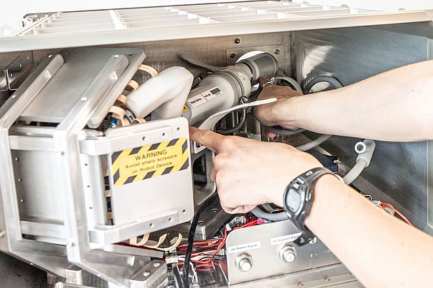 The robot's compact microwave-size design makes it a lightweight instrument fit for space travel.
Mandatory Credit:	Courtesy Virtual Incision