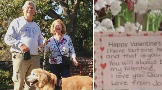 Danville man sends a lifetime of flowers to his wife every Valentine's Day, even after his death.
Mandatory Credit:	Maver Family/KGO