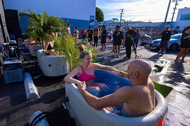 A speed dating ice bath event in California last year.
Mandatory Credit:	Mike Blake/Reuters
