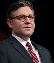 U.S. House of Representatives Speaker Mike Johnson (R-LA) holds a press conference at Capitol Hill in Washington, U.S., February 14, 2024.
Mandatory Credit:	Leah Millis/Reuters