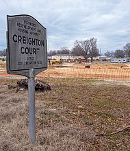 The installation of new infrastructure continues for new housing in the Creighton Court community, 2101 Creighton Road. One of the revitalization goals of Richmond Redevelopment and Housing Authority for the redevelopment of the Creighton Court community is to provide more affordable housing options by increasing density and, build more units than what is currently there now. Currently, there are 504 units in Creighton Court. The approved Master Plan is designed for an increase of 196 mixed-income units, for a total of 700 units on the site.