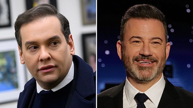 Former Representative George Santos sued late night host Jimmy Kimmel for “deceiving” him into creating Cameo videos and then improperly broadcasting them on his show.
Mandatory Credit:	Getty Images/ABC