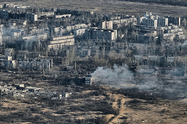 Avdiivka's destroyed buildings as seen on Thursday.
Mandatory Credit:	Kostiantyn Liberov/Libkos/Getty Images