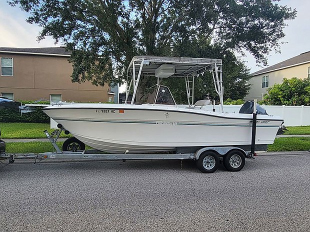 Authorities are searching for four lost fishermen who were in a 1995 23-foot white SportCraft.
Mandatory Credit:	Venice Police Department