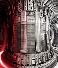 The inside of the JET tokamak, which conducted major nuclear fusion experiments in the UK.
Mandatory Credit:	United Kingdom Atomic Energy Authority via CNN Newsource
