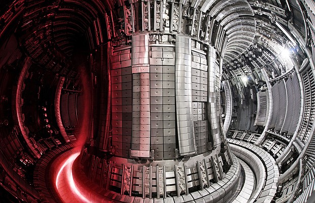 The inside of the JET tokamak, which conducted major nuclear fusion experiments in the UK.
Mandatory Credit:	United Kingdom Atomic Energy Authority via CNN Newsource