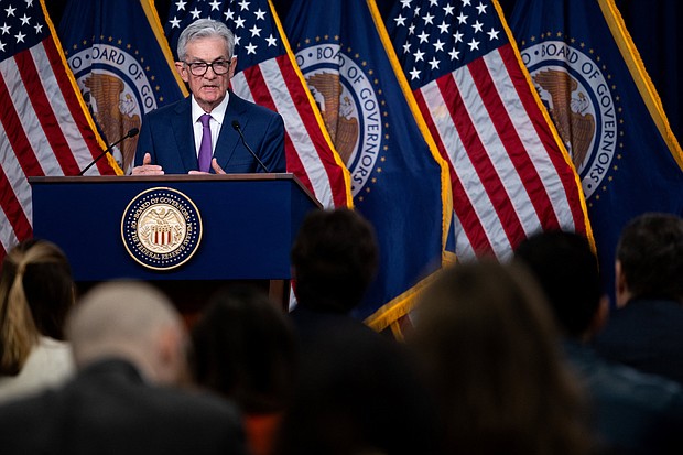 US Federal Reserve chair Jerome Powell holds a news conference after a Federal Open Market Committee meeting in Washington, DC, on January 31, 2024.
Mandatory Credit:	Julia Nikhinson/AFP/Getty Images via CNN Newsource