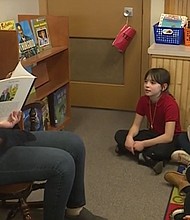 Memory care resident and Dementia patient Wilma, read her children's book to students at St. Eugene School in Fox Point, Wisconsin.
Mandatory Credit:	WDJT via CNN Newsource