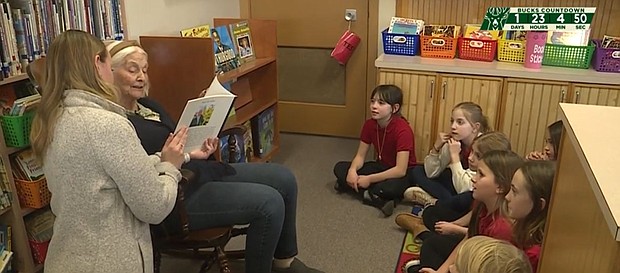 Memory care resident and Dementia patient Wilma, read her children's book to students at St. Eugene School in Fox Point, Wisconsin.
Mandatory Credit:	WDJT via CNN Newsource