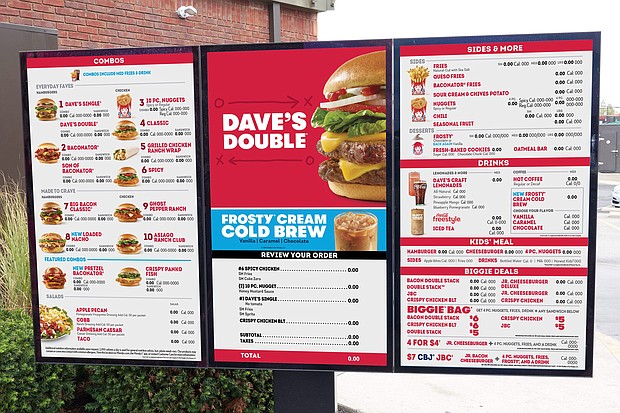 A picture of Wendy's new digital boards given to CNN.
Mandatory Credit:	courtesy The Wendy's Company via CNN Newsource