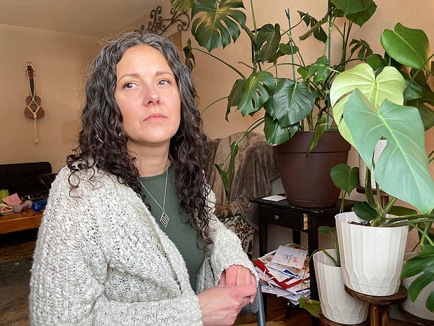 Enitza Templeton, once a tradwife for 10 years, is seen in her Littleton, Colorado, home on February 14.
Mandatory Credit:	Laura Oliverio/CNN via CNN Newsource