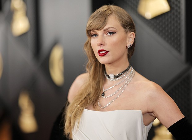 A photographer accuses Taylor Swift’s father of assault, and Swift is seen here, at the Grammy Awards in Los Angeles, California, on February 4, 2024.
Mandatory Credit:	Neilson Barnard/Getty Images via CNN Newsource
