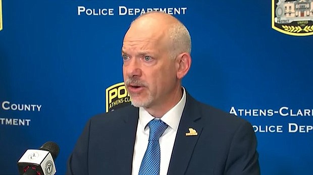 Athens-Clarke County Mayor Kelly Girtz discussed community safety initiatives and his office’s position on immigration response during a press conference on October 28.
Mandatory Credit:	WANF via CNN Newsource