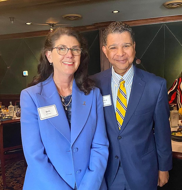 Beth Whited – President of Union Pacific welcomed to Houston by Francis Page Jr. – Publisher of Houston Style Magazine