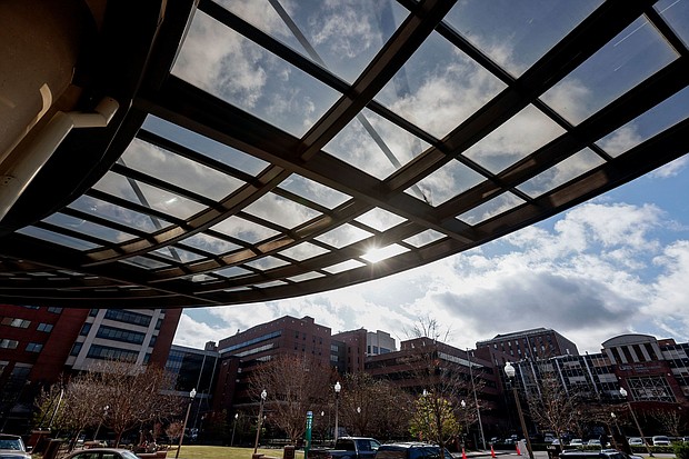 The sun shines through an awning at The University of Alabama at Birmingham Women's and Infant Center in Birmingham, Alabama, in March 2022.
Mandatory Credit:	Butch Dill/AP via CNN Newsource