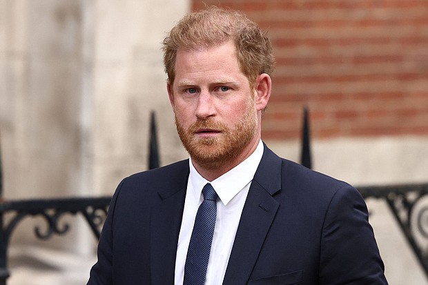 Prince Harry loses court challenge over loss of security protection; he is seen here, leaving the High Court in London in March 2023.
Mandatory Credit:	Henry Nicholls/Reuters via CNN Newsource
