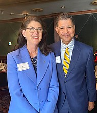 Beth Whited – President of Union Pacific welcomed to Houston by Francis Page Jr. – Publisher of Houston Style Magazine