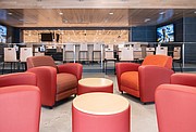 The VIP Lounge, below, at the new Henrico Sports and Events Center at 11000 Telegraph
Road in Glen Allen boasts impressive stats and will be the site of the 2024 A10 Women’s
Basketball Championship.