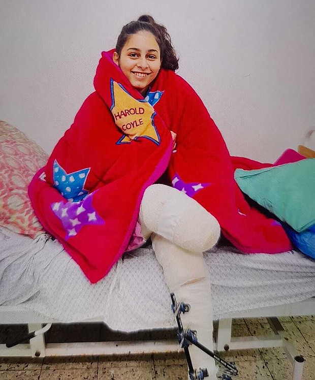 Ahed Bseiso, 17, is seen weeks after her leg was amputated without anesthesia.
Mandatory Credit:	Hani Bseiso via CNN Newsource
