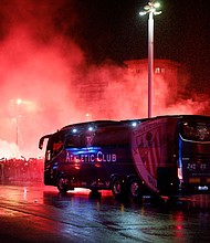 Chaotic scenes marred Athletic Bilbao's Copa del Rey win over Atlético Madrid.
Mandatory Credit:	Vincent West/Reuters via CNN Newsource