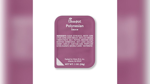 Chick-fil-A is telling people to throw away its Polynesian sauce cups.
Mandatory Credit:	From Chick-fil-A via CNN Newsource