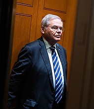 Sen. Bob Menendez after a Senate luncheon in the US Capitol on January 23.
Mandatory Credit:	Tom Williams/CQ-Roll Call/Getty Images via CNN Newsource