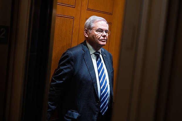 Sen. Bob Menendez after a Senate luncheon in the US Capitol on January 23.
Mandatory Credit:	Tom Williams/CQ-Roll Call/Getty Images via CNN Newsource