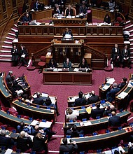 Lawmakers from both houses of the French Parliament voted on Monday to enshrine abortion rights in its constitutio
Mandatory Credit:	Mathilde Kaczkowski/Hans Lucas/AFP/Getty Images via CNN Newsource