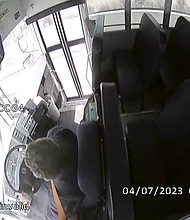 Michael Austin Ford lit a fire under the dashboard of his school bus in April 2023 but continued driving "undeterred by both open flame and smoke billowing past his face," according to federal prosecutors.
Mandatory Credit:	United States District Court of Utah via CNN Newsource