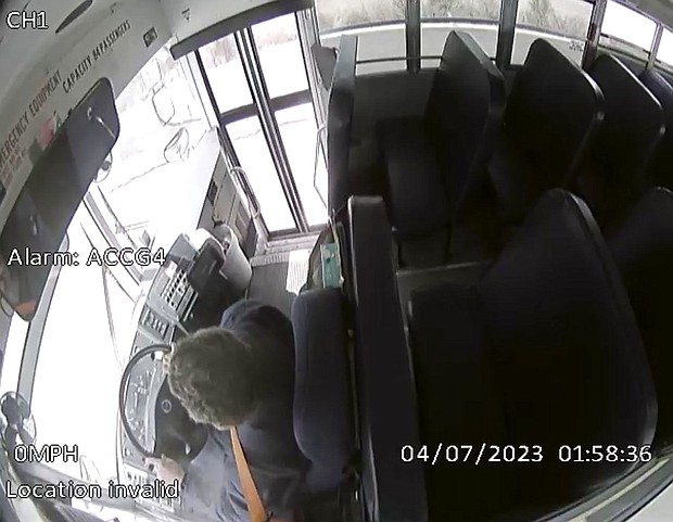 Michael Austin Ford lit a fire under the dashboard of his school bus in April 2023 but continued driving "undeterred by both open flame and smoke billowing past his face," according to federal prosecutors.
Mandatory Credit:	United States District Court of Utah via CNN Newsource