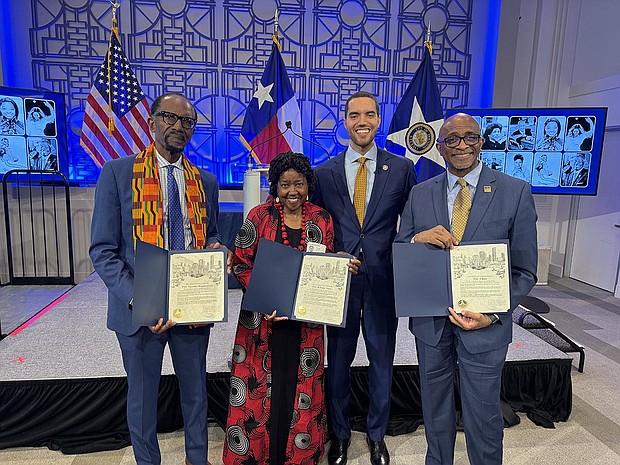 City Controller Chris Hollins with the honorees