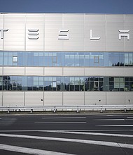 The Tesla factory near Berlin pictured on Tuesday, March 5.
Mandatory Credit:	Sebastian Gollnow/dpa/AP via CNN Newsource