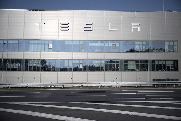 The Tesla factory near Berlin pictured on Tuesday, March 5.
Mandatory Credit:	Sebastian Gollnow/dpa/AP via CNN Newsource