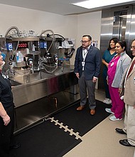A state-of-the-art sink with adjustable height and ergonomic features is part of the Harris Health Endoscopy Center at Quentin Mease Health Center