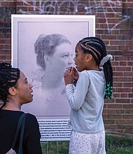 Six-year-old Lola Ruth Faniel, right, learns about Sarah Garland Boyd Jones, an African-American woman who helped establish Richmond Community Hospital in 1907. With Lola is her mother, Lindsey Jones.
In 1932, the hospital moved to Overbrook Road and mainly treated Black patients who faced medical discrimination at other hospitals.
Virginia Union University, which owns the greatly dilapidated former Richmond Community Hospital, recently announced its intentions to demolish the building and replace it with housing units.