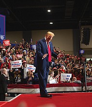 Donald Trump made a campaign stop in Richmond on March 2 at the Greater Richmond
Convention Center ahead of Virginia’s presidential primary, taking his aim at the November
election and President Biden. The rally marked Trump’s second stop after speaking in
North Carolina earlier in the day. The former president vowed to “make a big play for
Virginia” come November.