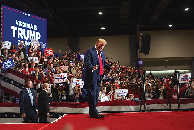 Donald Trump made a campaign stop in Richmond on March 2 at the Greater Richmond
Convention Center ahead of Virginia’s presidential primary, taking his aim at the November
election and President Biden. The rally marked Trump’s second stop after speaking in
North Carolina earlier in the day. The former president vowed to “make a big play for
Virginia” come November.