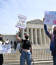 Activists for transgender rights gather in front of the US Supreme Court in Washington, DC, on April 1, 2023.
Mandatory Credit:	Andrew Caballero-Reynolds/AFP/Getty Images/FILE via CNN Newsource