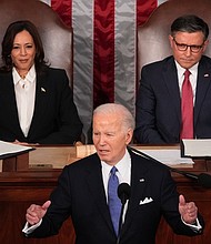 President Joe Biden speaks during the State of the Union address on Capitol Hill.
Mandatory Credit:	Mark Schiefelbein/AP via CNN Newsource