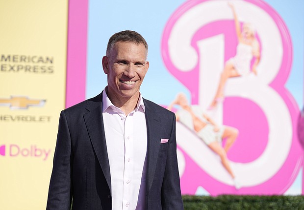 CEO of Mattel, Ynon Kreiz, arrives at the premiere of "Barbie" on Sunday, July 9, 2023, at The Shrine Auditorium in Los Angeles.
Mandatory Credit:	Chris Pizzello/AP via CNN Newsource
