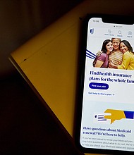 The UnitedHealth website on a smartphone. For more than two weeks, a cyberattack has disrupted business at health care providers across the United States, forcing small clinics to scramble to stay in business.
Mandatory Credit:	Gabby Jones/Bloomberg/Getty Images via CNN Newsource