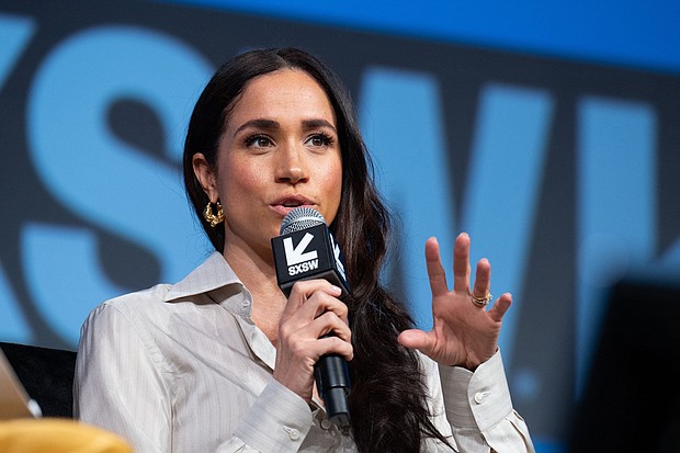 Meghan, Duchess of Sussex, said she experienced “cruel” online bullying and abuse, the “bulk” of which occurred during her pregnancies. She spoke at an event at the South by Southwest festival (SXSW) in Austin, Texas on Friday.
Mandatory Credit:	Suzanne Cordeiro/AFP/Getty Images via CNN Newsource